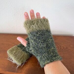 Perika Fingerless‎ Gloves Mittens Peruvian Trading Co Knit Wrist Warmer Green